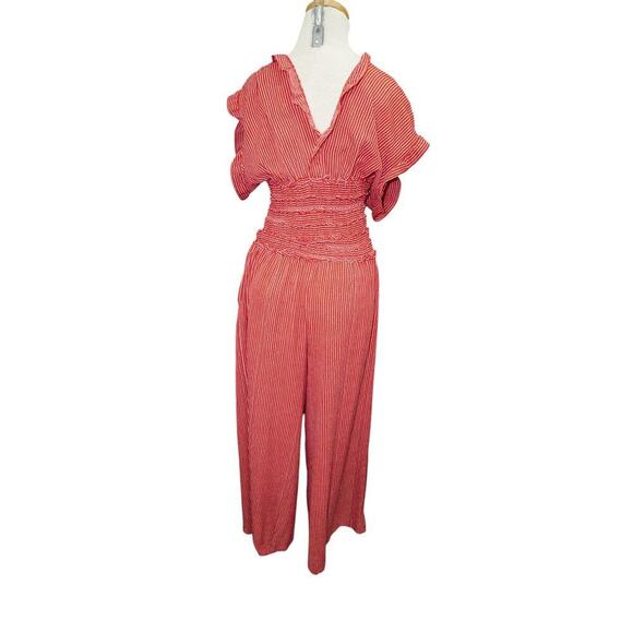 Max Studio Red Stripe Smocked Waist Jumpsuit – Size XL (EUC) - Picture 9 of 10